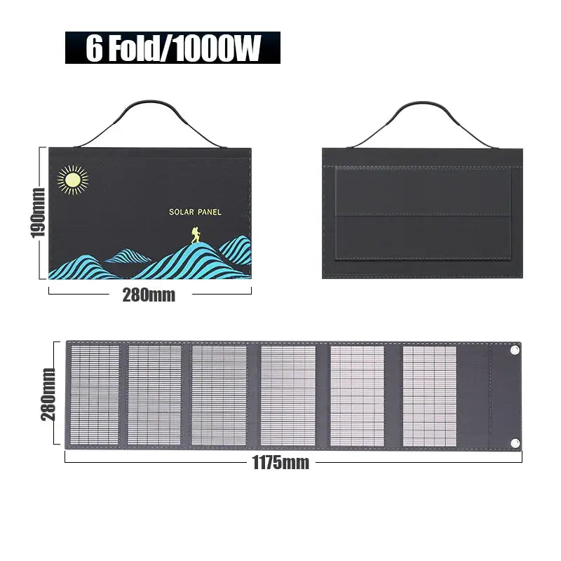 1000W Outdoor Solar Panel Power Supply - 1000W 6-fold / Solar Panel - SS