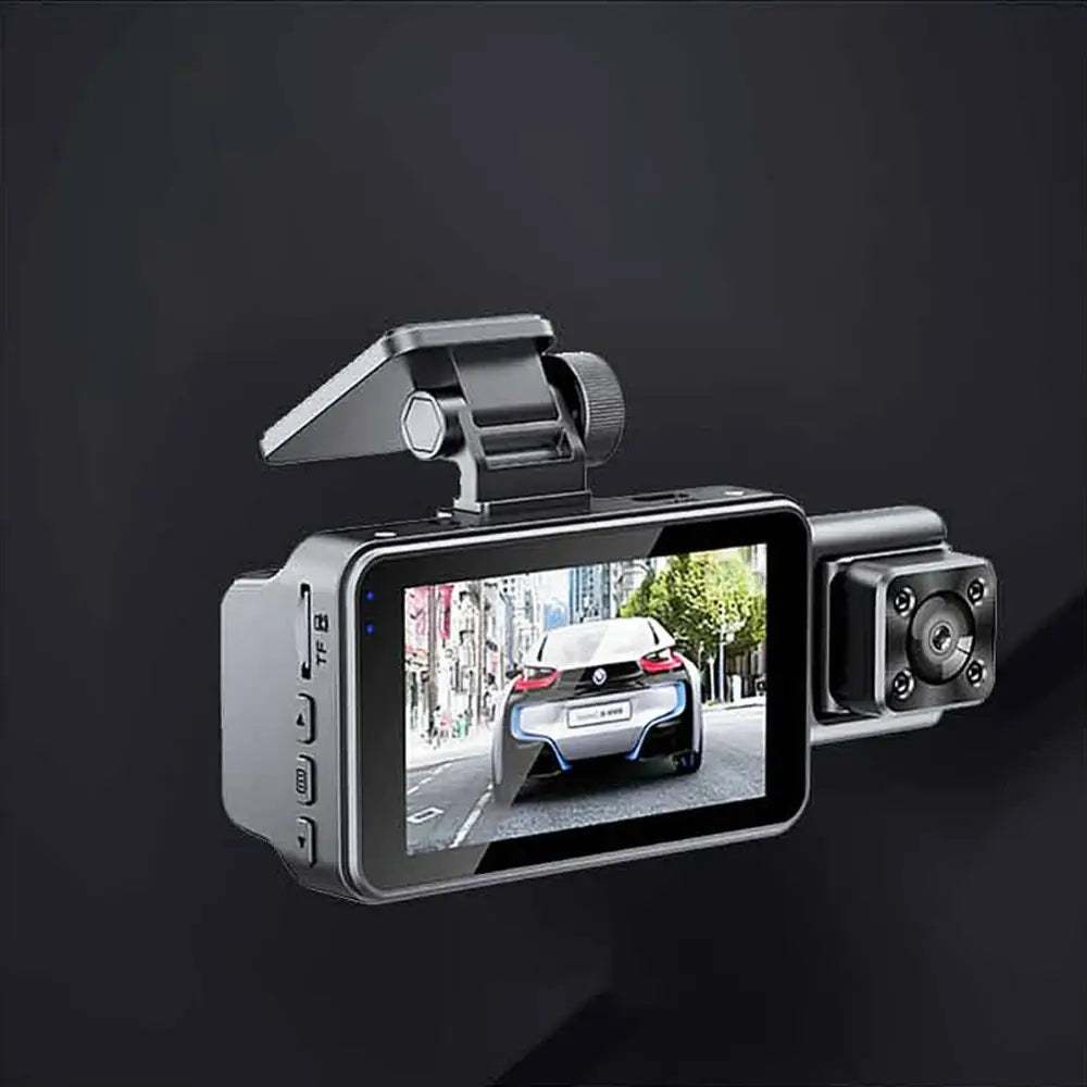 1080P Dash Cam With WiFi 3 Cameras Front Inside Rear Car Video Recording Wide Angle Night Vision 24H Monitor - 1 Set