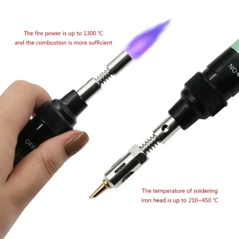 12 in 1 Portable Gas Soldering Iron Gas 1300Celsius Gas Set Adjustable Flame Weld Tools Heat Blower J6PC