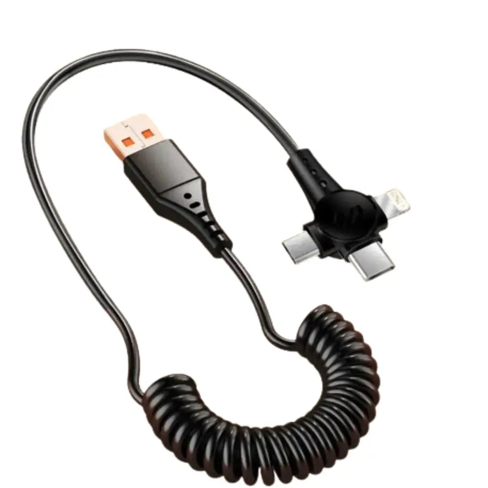 120W 3-in-1 USB-C Super-Fast Retractable Charging Cable