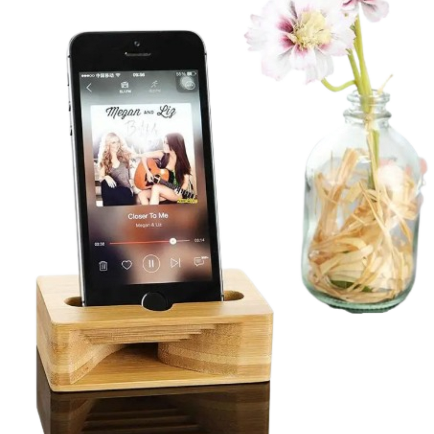 Wooden Phone Stand & Sound Amplifier
