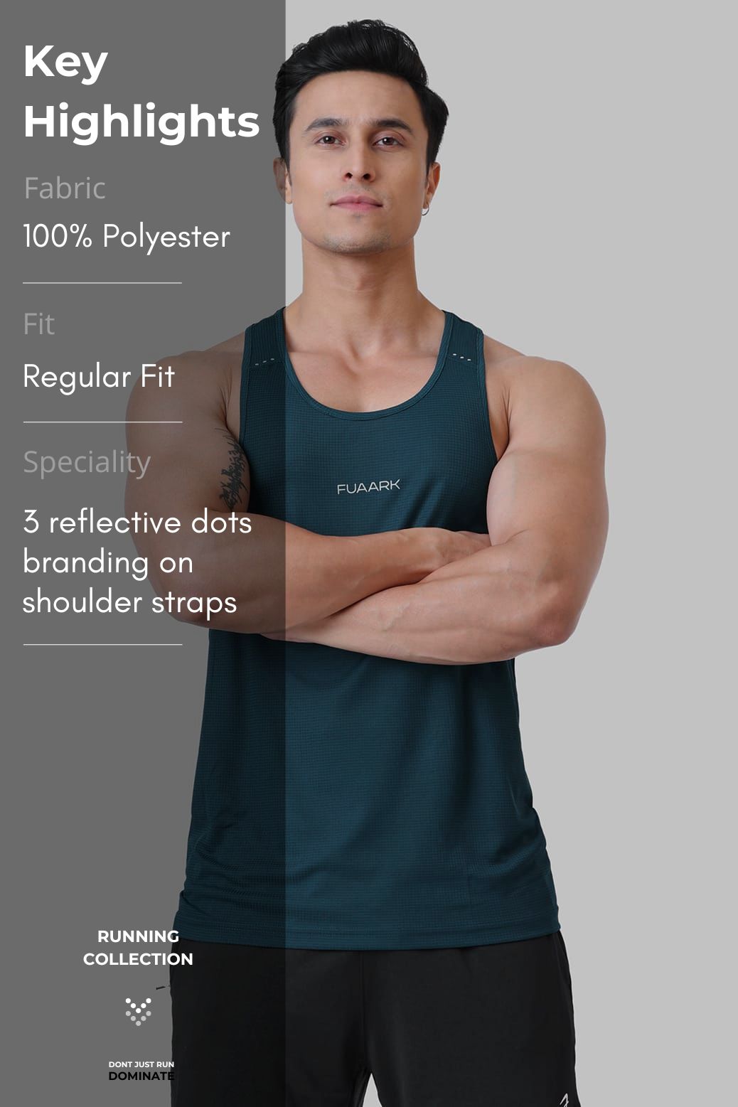 Checks Running Tank Bottle Green