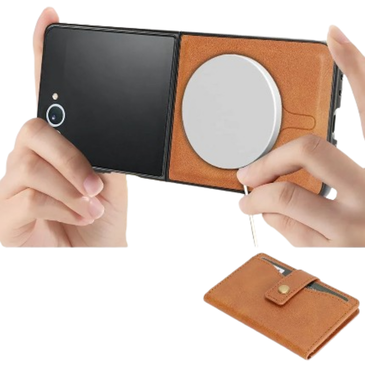 Magnetic Wallet Leather Case for the Samsung Galaxy Z Flip7 (4 colours available)