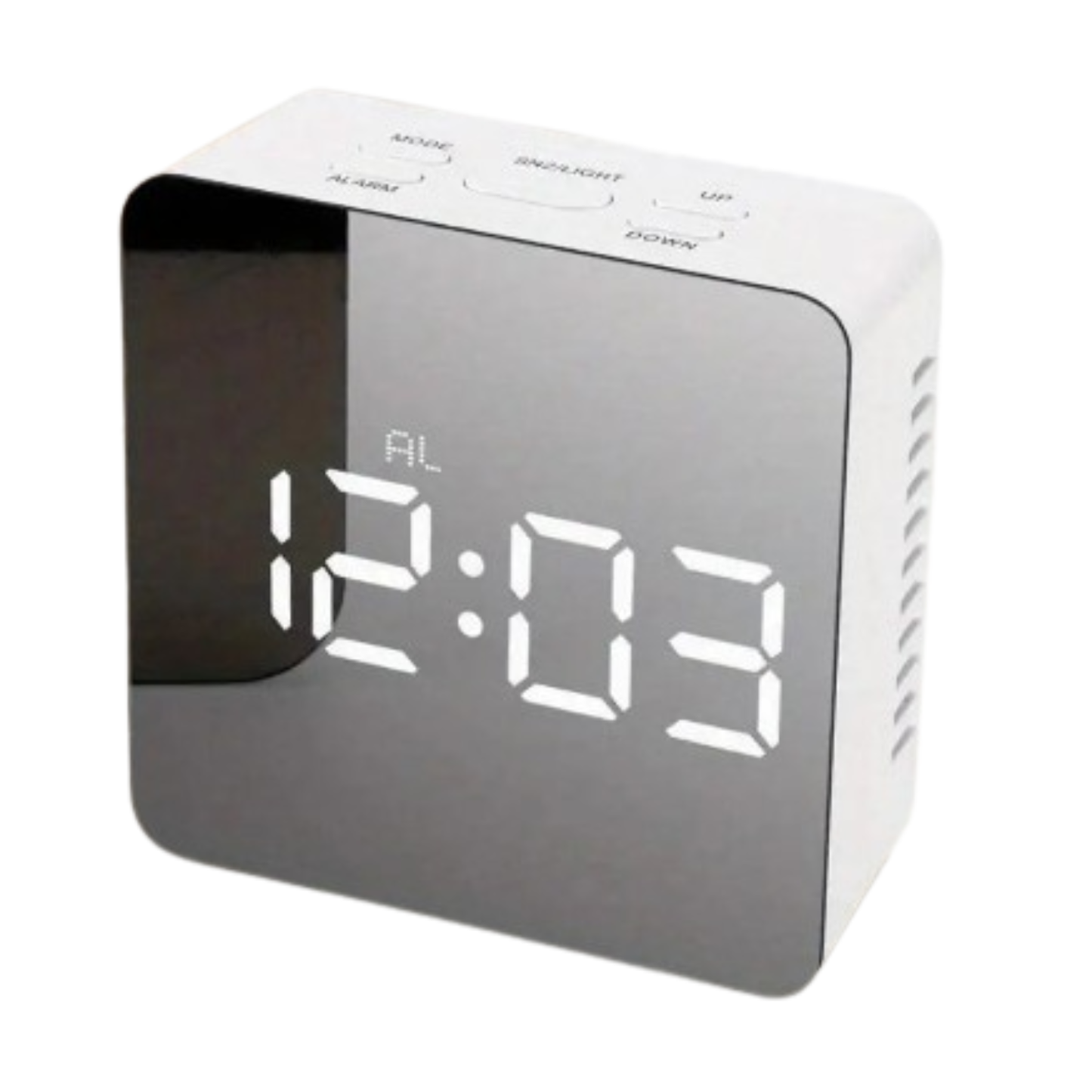 LED Mirror Alarm Clock with Temperature & Smart Night Light (available in 2 shapes)