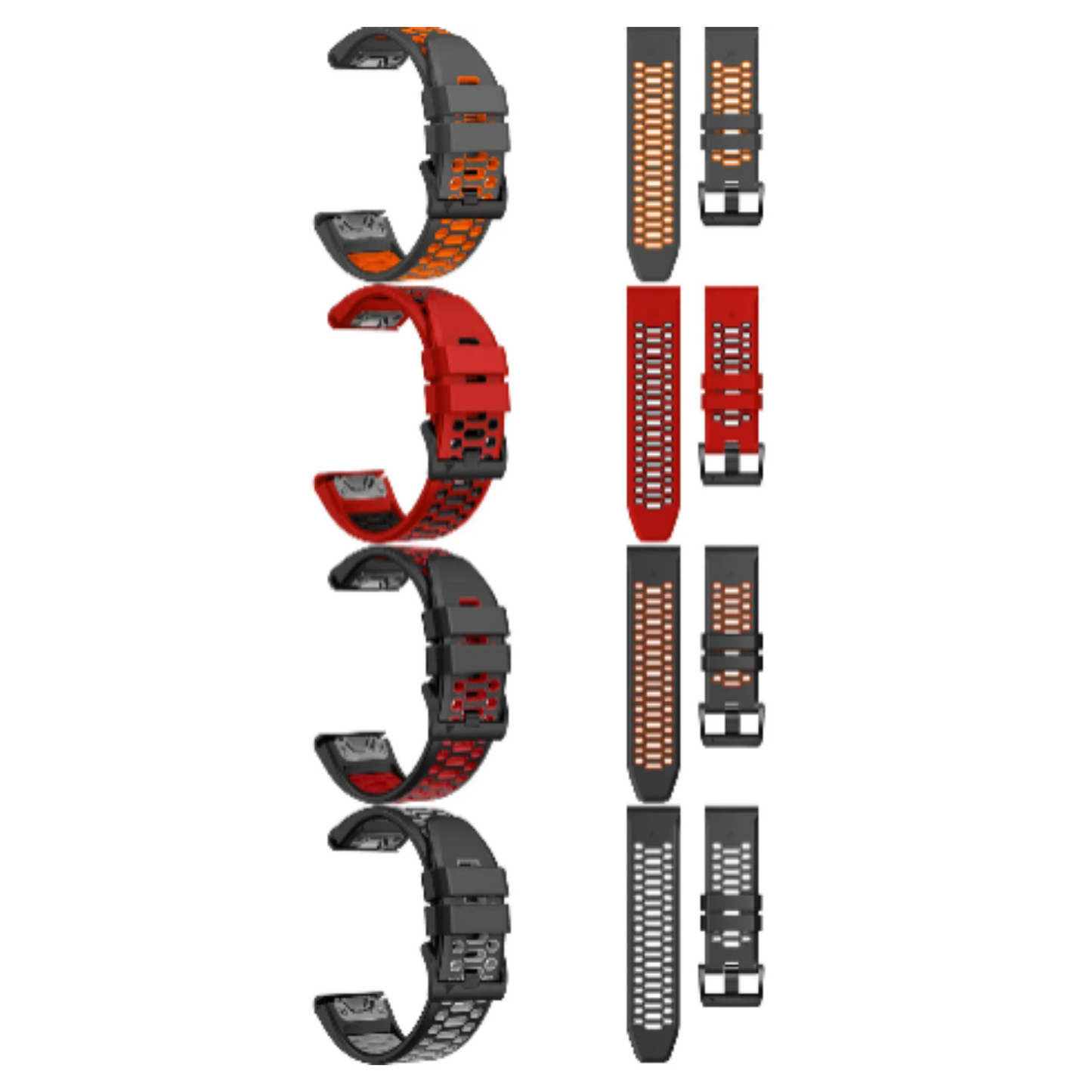 Quickfit Silicone Watch Band for a Range of Garmin Watches (22mm) (See list of models in the description)