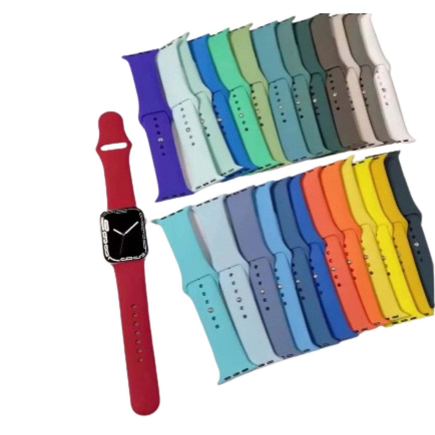 Silicone Replacement Strap for Apple Watch Series (38mm - 42mm) (available in 45 colours)