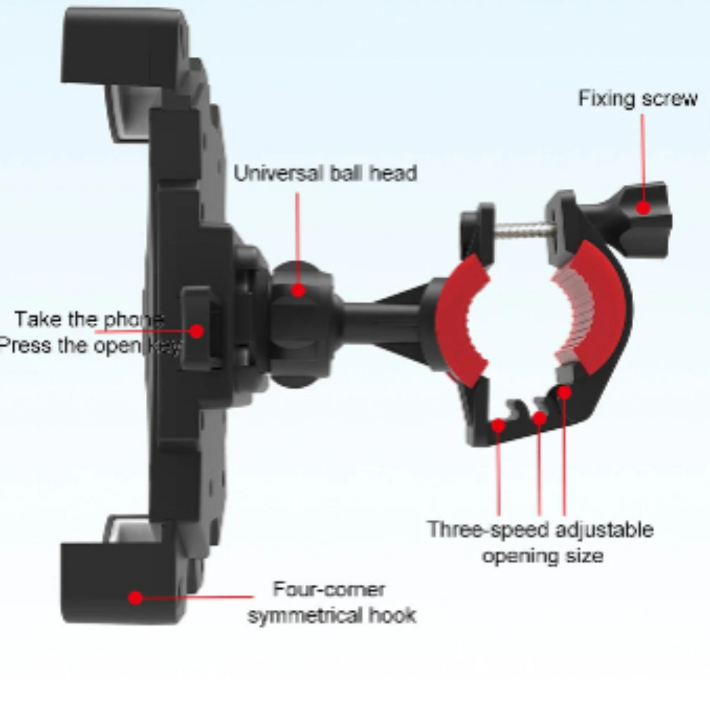 Universal Large Phone Holder for Bike, Motorcycle, E-Bike
