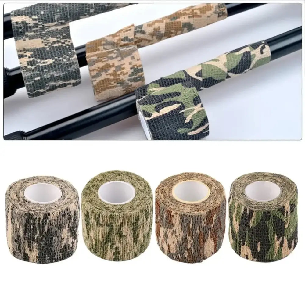 1pc Camouflage Invisible Tape Camo Form Reusable Self Cling Camo Hunting Rifle Fabric Tape Wrap Outdoor Camping