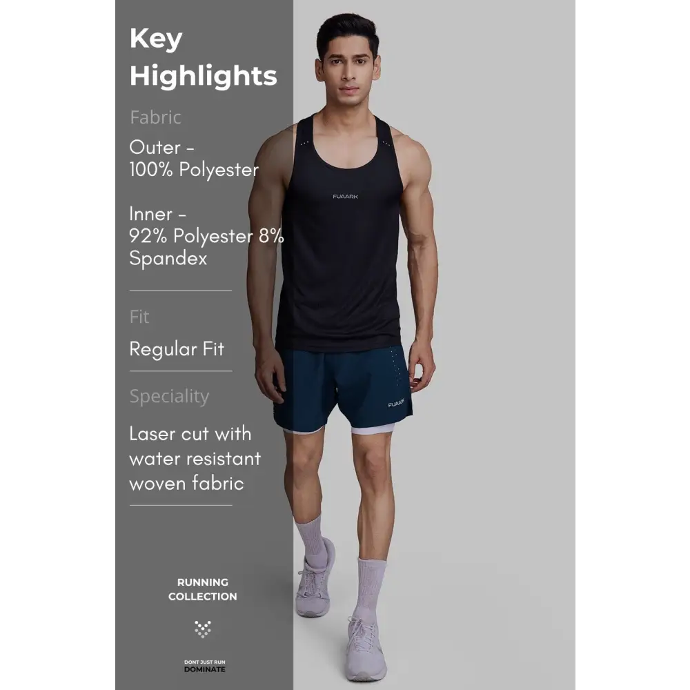 2 in 1 Laser Shorts Pine Green - Shorts