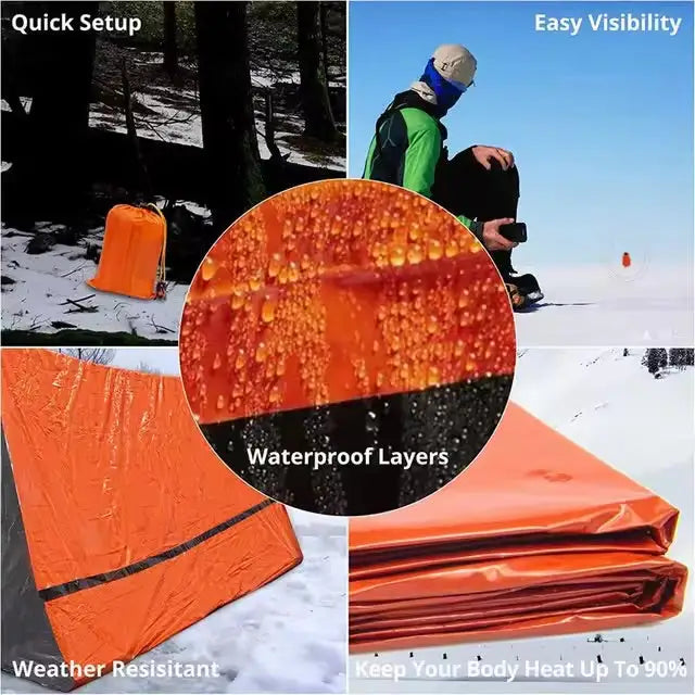 2 Person Emergency Shelter - Orange Emergency Ten