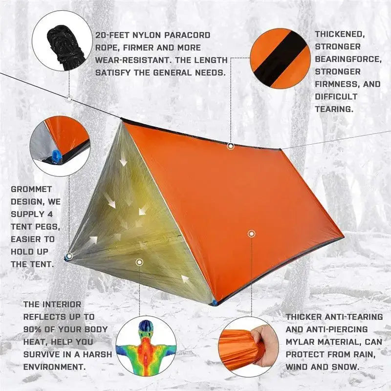 2 Person Emergency Shelter - Orange Emergency Ten