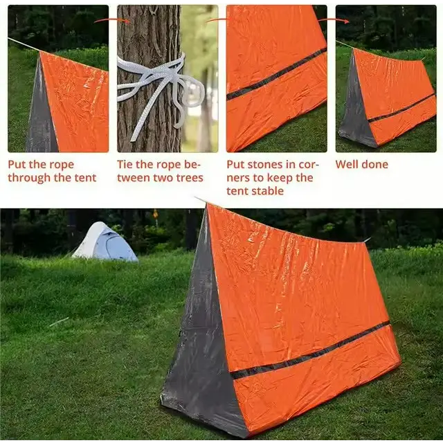 2 Person Emergency Shelter - Orange Emergency Ten