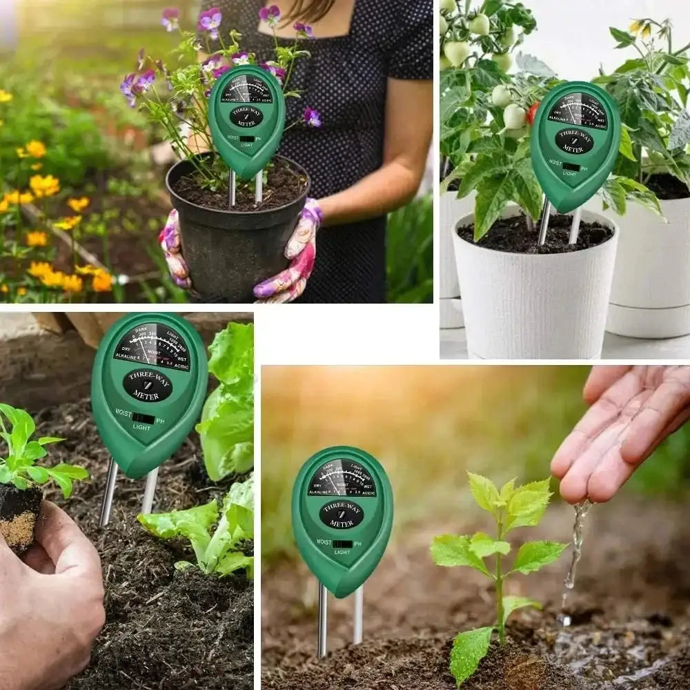 3 In1 Soil Moisture Sensor Meter Soil Water Moisture PH Measuring Tool Garden Plant Acidity Humidity Sunlight Test