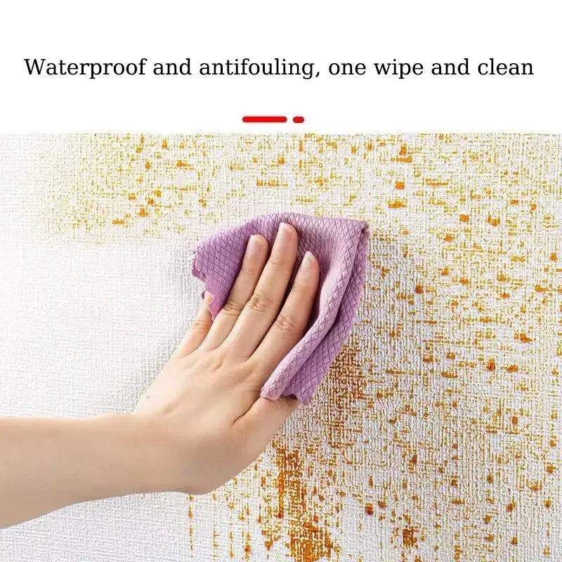 3D Linen Waterproof Self-Adhesive Wall Paper (5 colours available) - SS