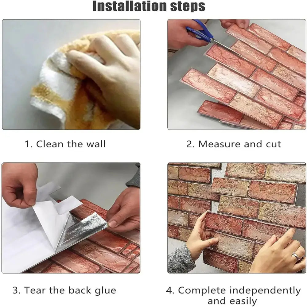 3D Self-Adhesive Waterproof Wall Panels (10Pcs) - SS