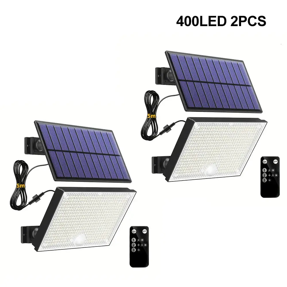 400 LED Solar Motion Sensor Outdoor Security Light - 400LED 2pc / Solar Lights - SS