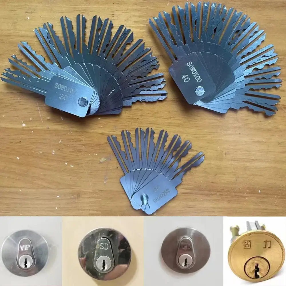 48 In 1 Locksmith Tools Lock Keys Set for Bull Head Lock for S Groove Lock For One Word Locks for SOWOYOO