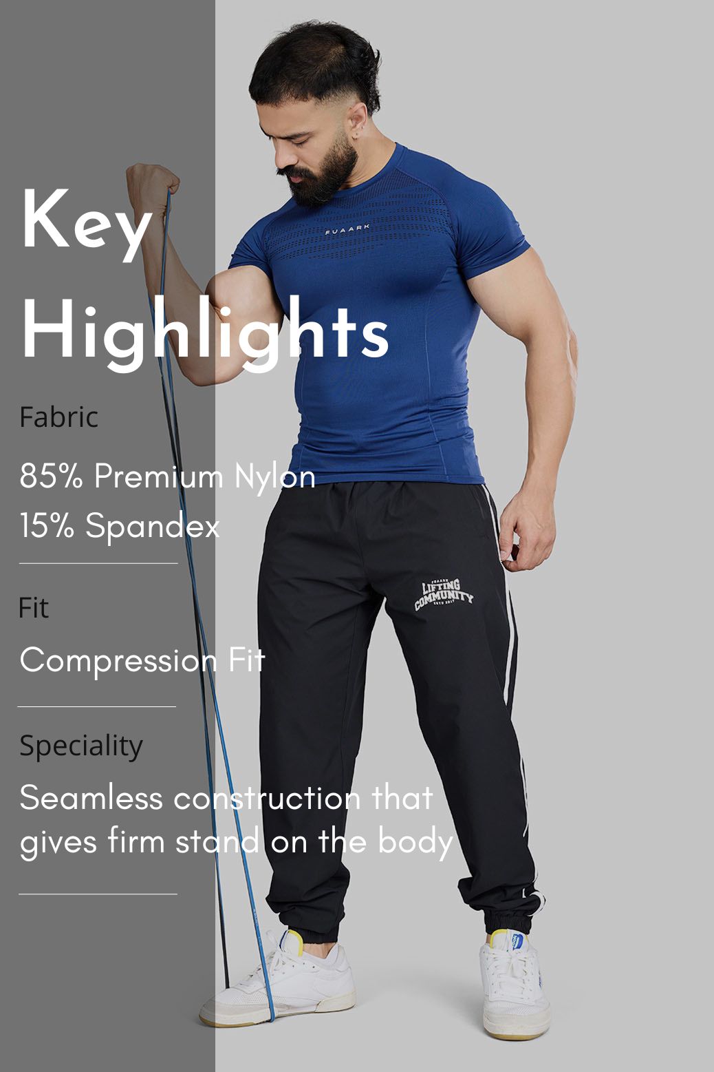 Power Seamless T-shirt Blue/ Fuaark