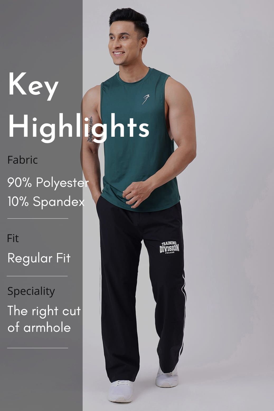 Urban Deep Arm Tank Emerald Green