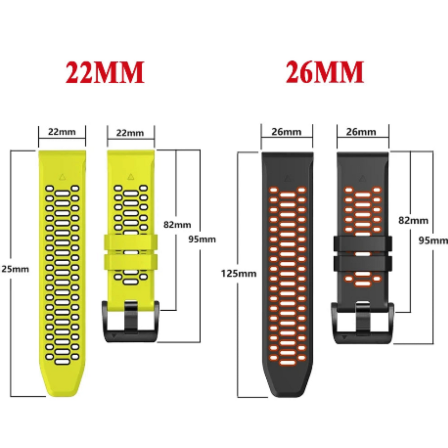 Quick Fit Silicone Strap for the Garmin Fenix 5X & 5X Plus (available in 12 colours)