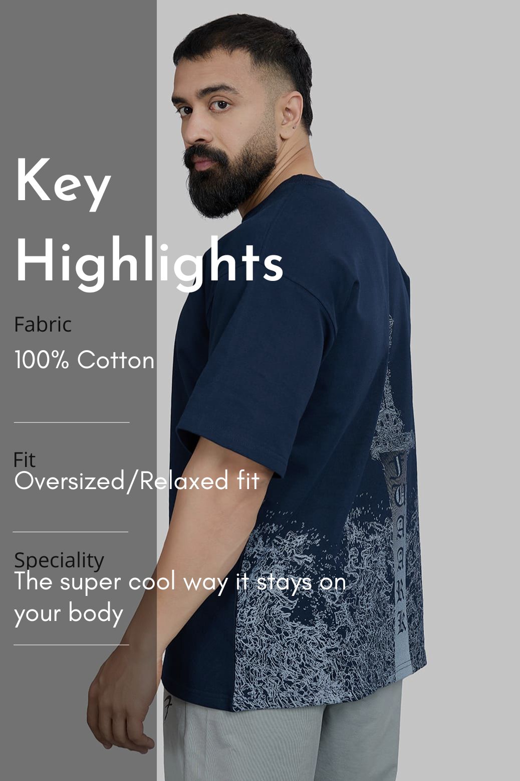 Sword Oversized T-shirt Navy