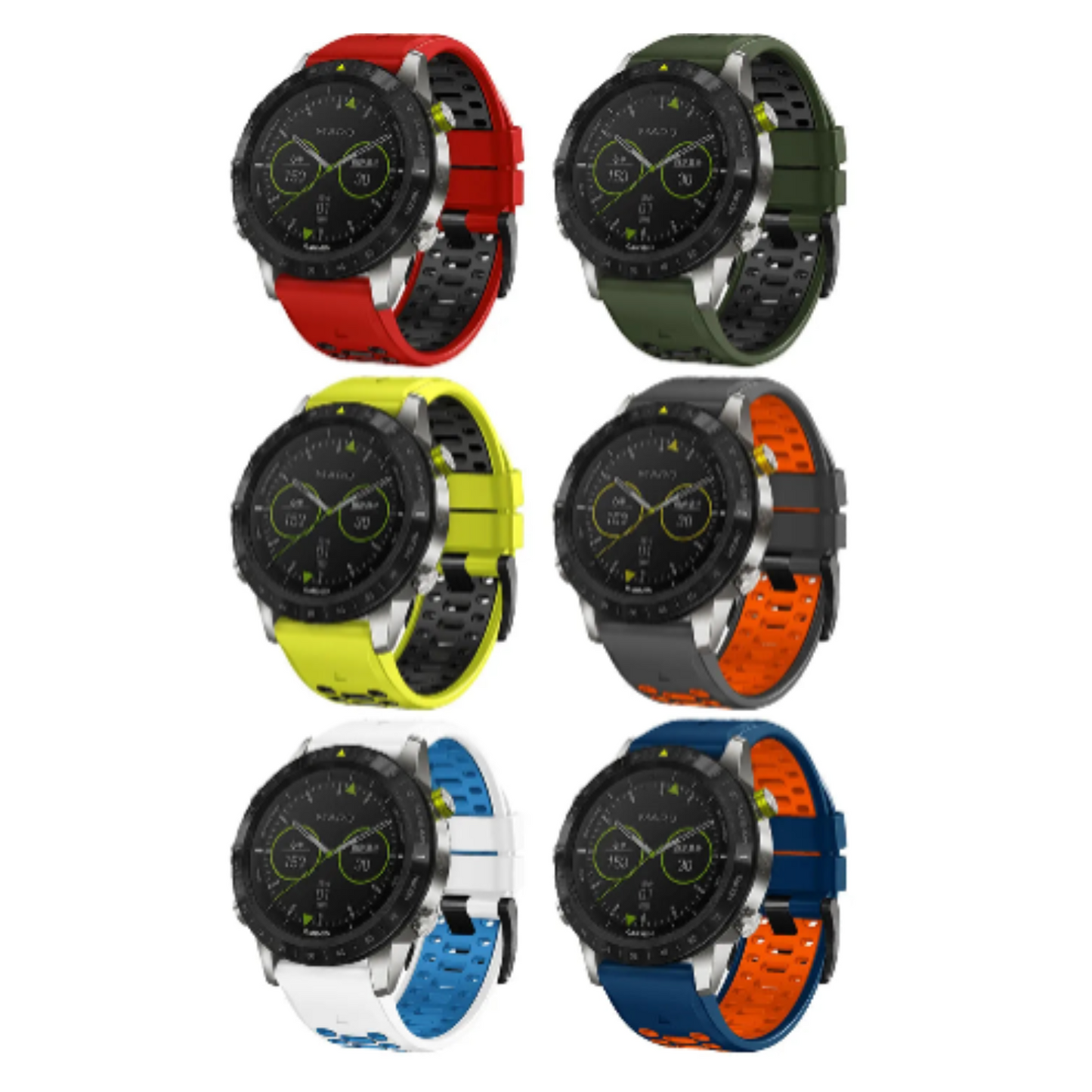 Quickfit Silicone Watch Band for a Range of Garmin Watches (22mm) (See list of models in the description)
