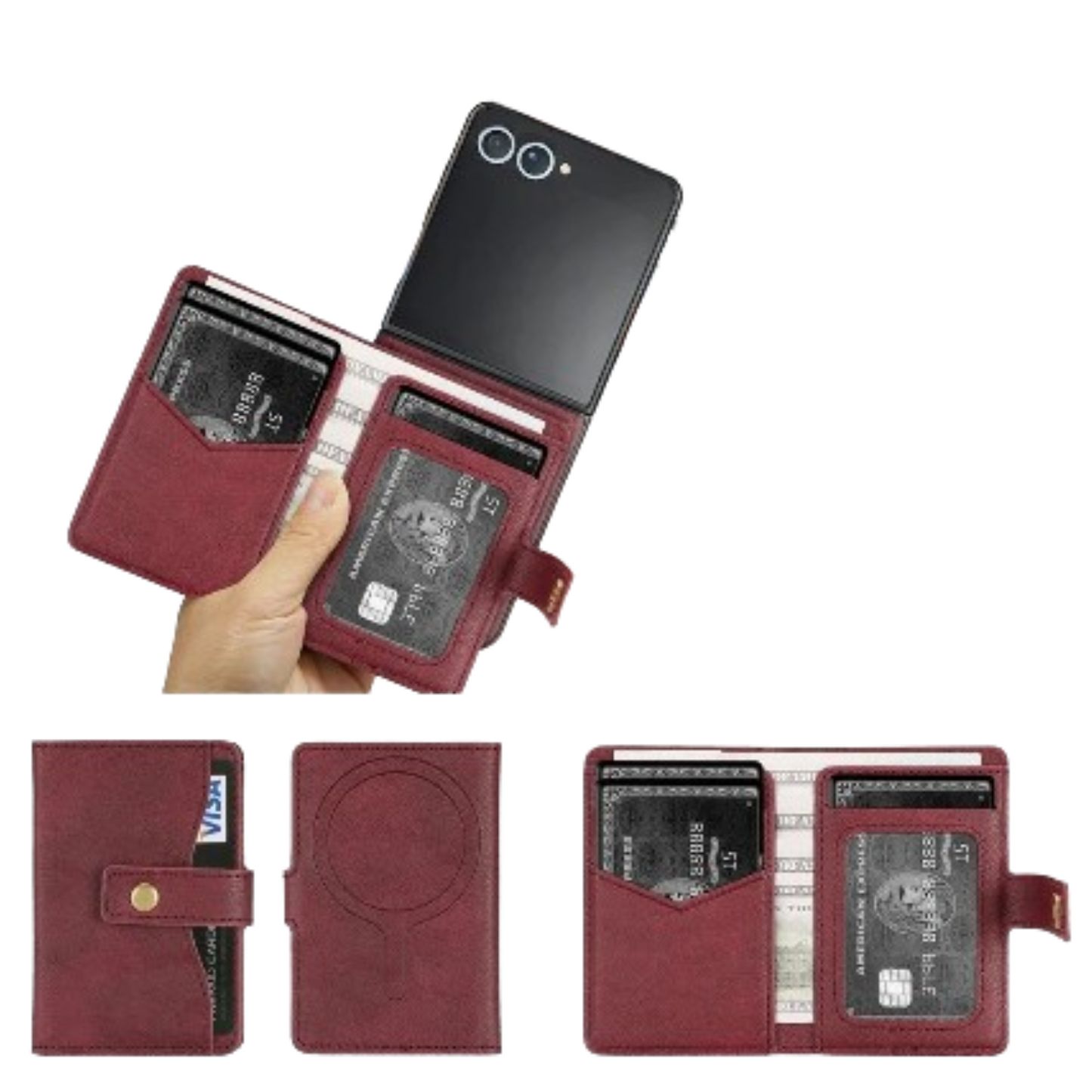 Magnetic Wallet Leather Case for the Samsung Galaxy Z Flip7 (4 colours available)