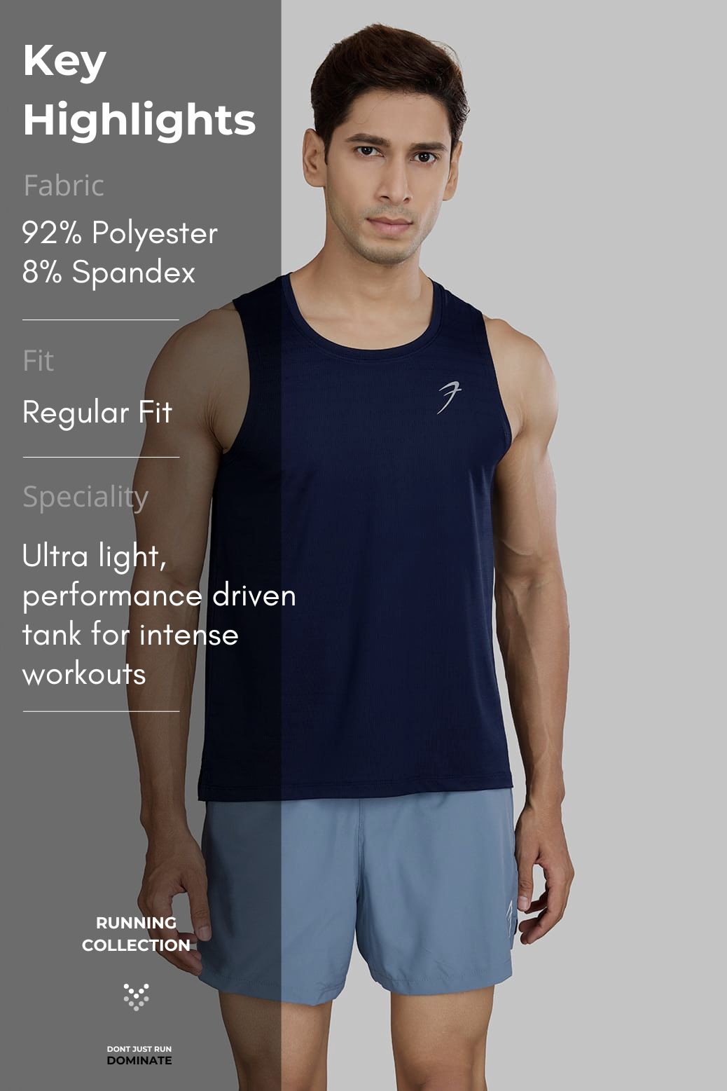 Ember Running Tank Navy
