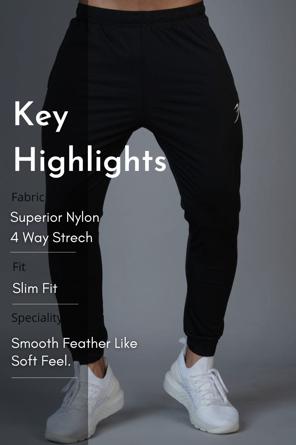 Identity Nylon Joggers Black
