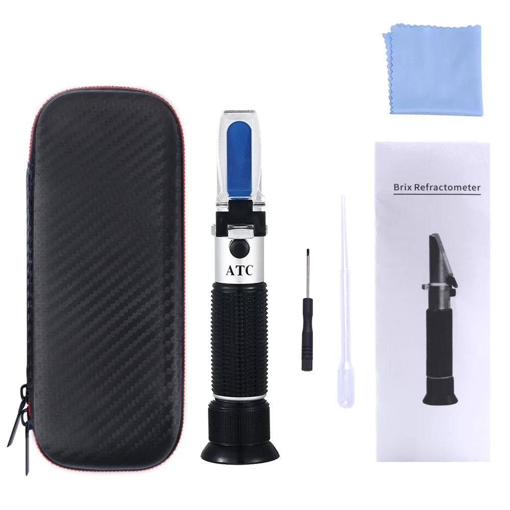 Handheld ATC Sugar Refractometer – 0–10% Brix Sugar Content Tester (3 types available)
