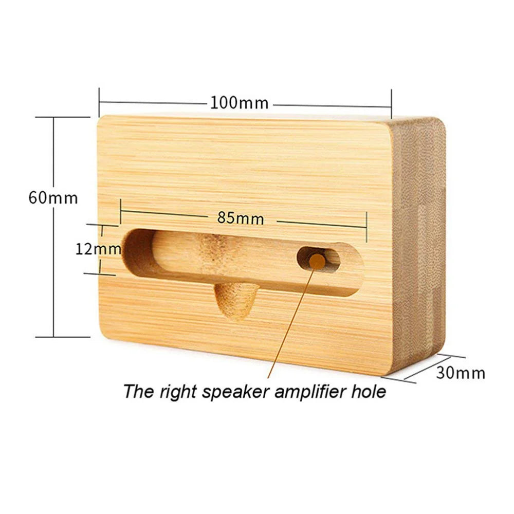 Wooden Phone Stand & Sound Amplifier