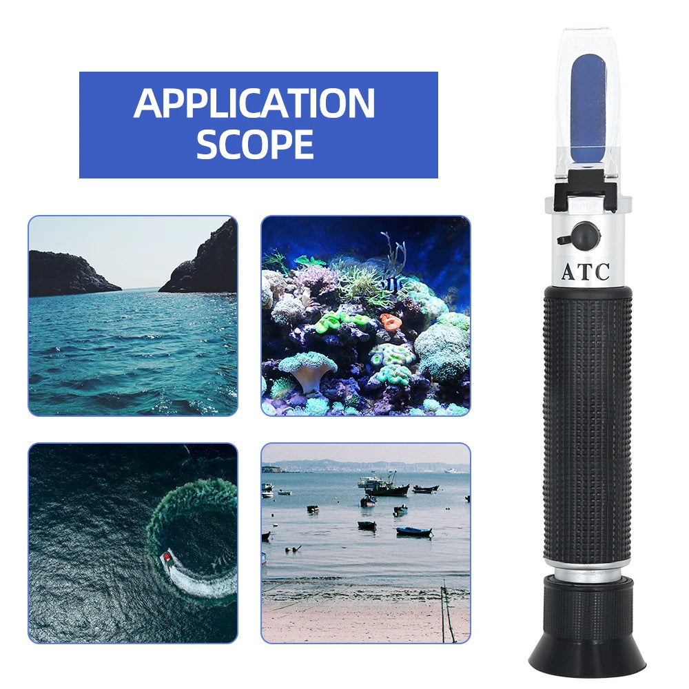 Handheld Refractometer Sea Salt Salinity Meter 0–100% (available with or without box)