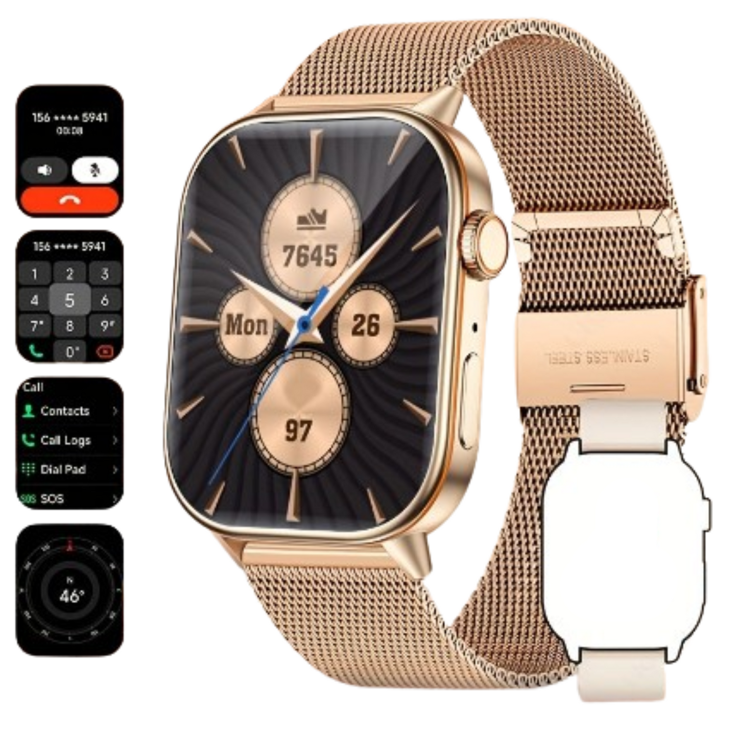 LIGE Outdoor Smartwatch – Large Screen with Compass & Music (10 different styles available)