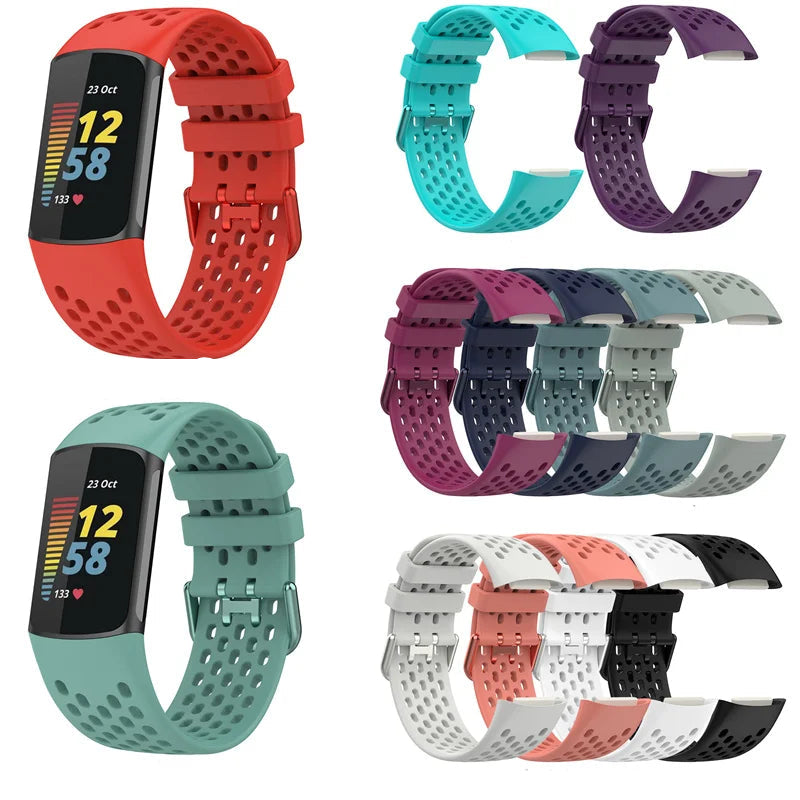 Silicone Strap for the Fitbit Charge 5/6 Series (12 colours available)