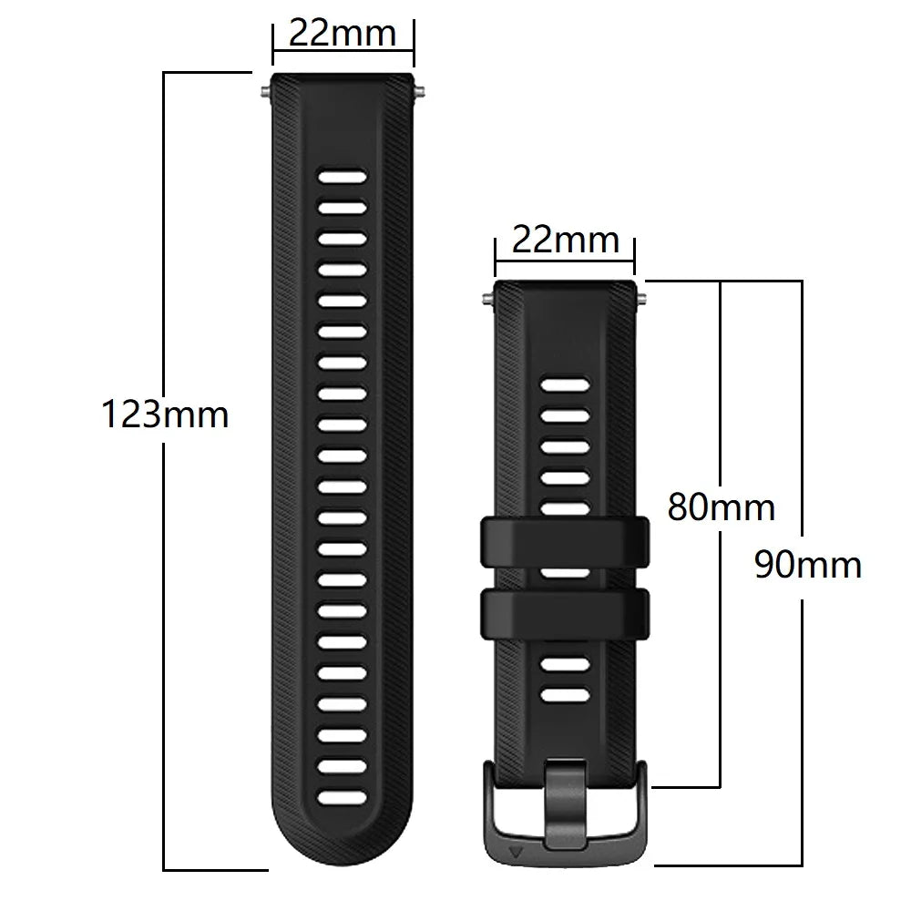 Sports Silicone Strap for the Garmin Forerunner Series - 22mm (10 different colours available)