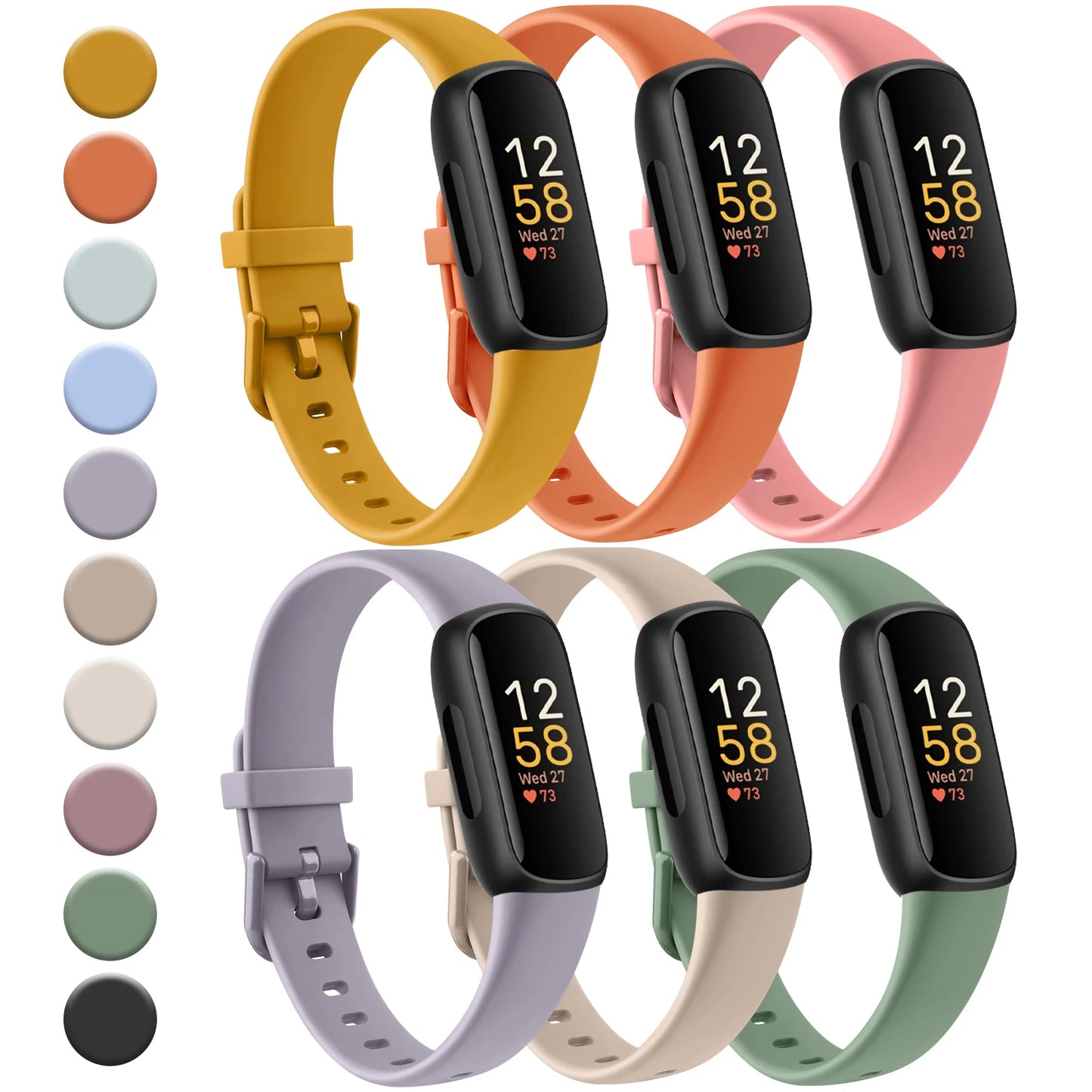 Silicone Sport Strap for the Fitbit Inspire 3 Series (21 colours available)