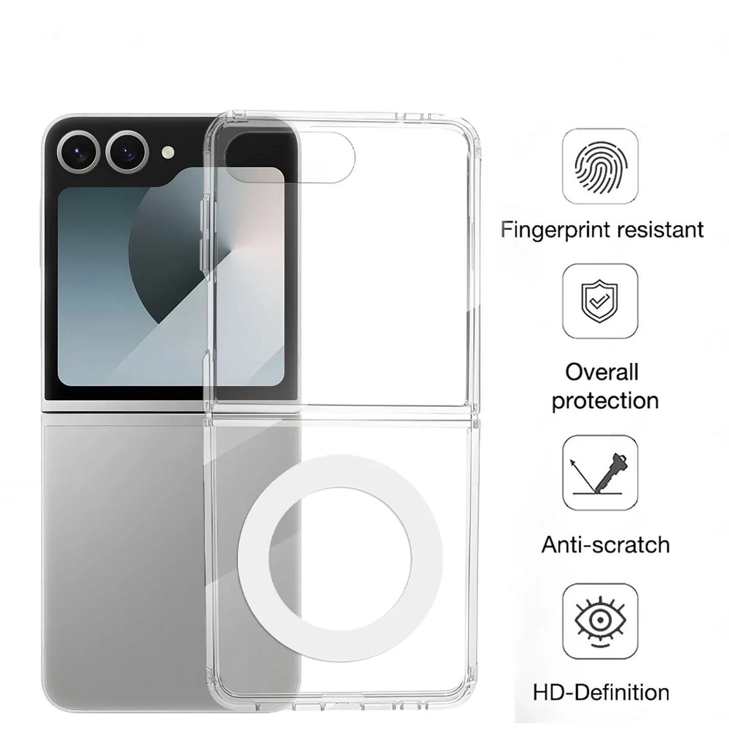 Transparent Magsafe Case for the Samsung Galaxy Z Flip7 (2 types of variant available)