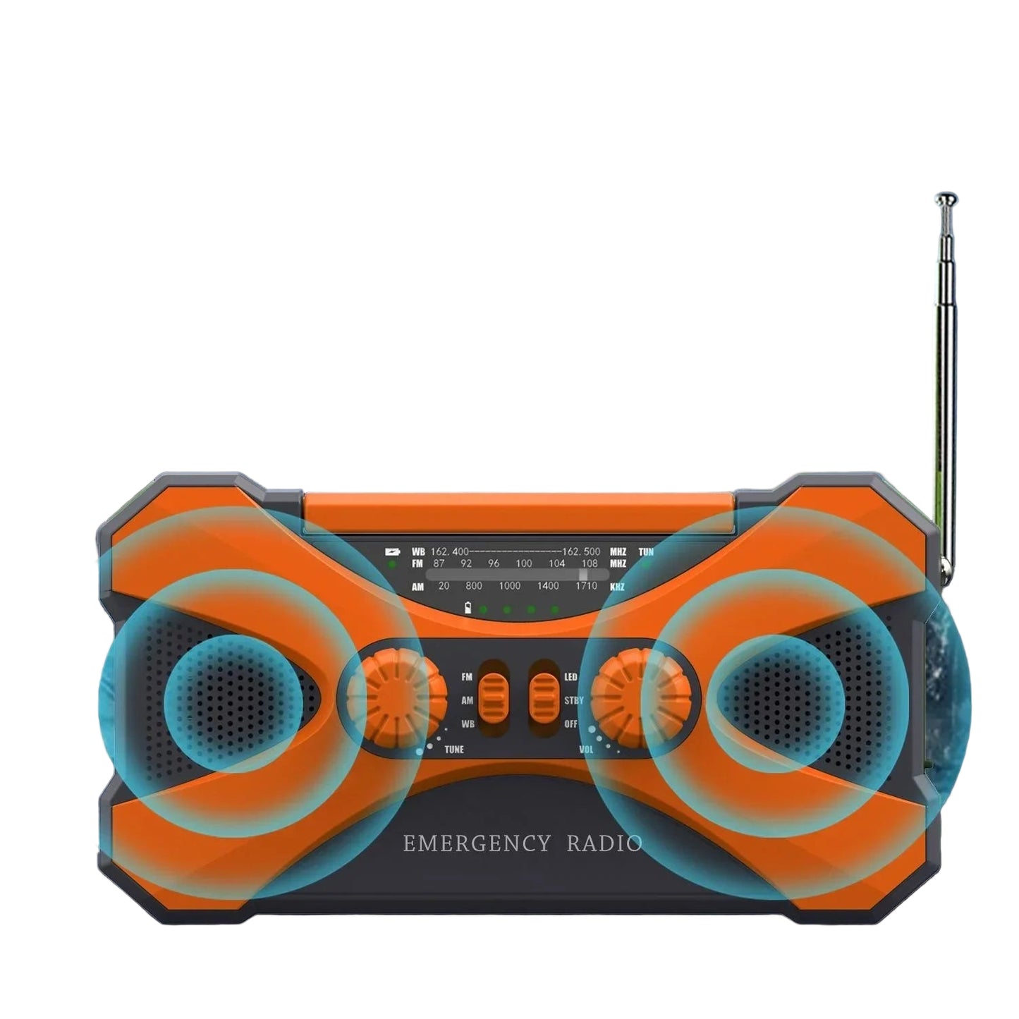 Multifunctional 10000mAh Solar Crank Radio (2 colours available)