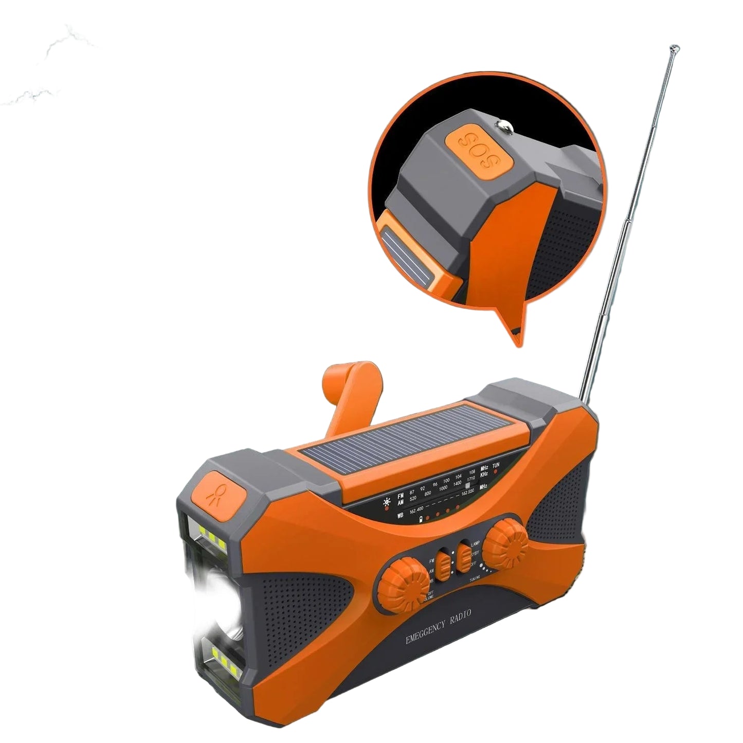Multifunctional 10000mAh Solar Crank Radio (2 colours available)