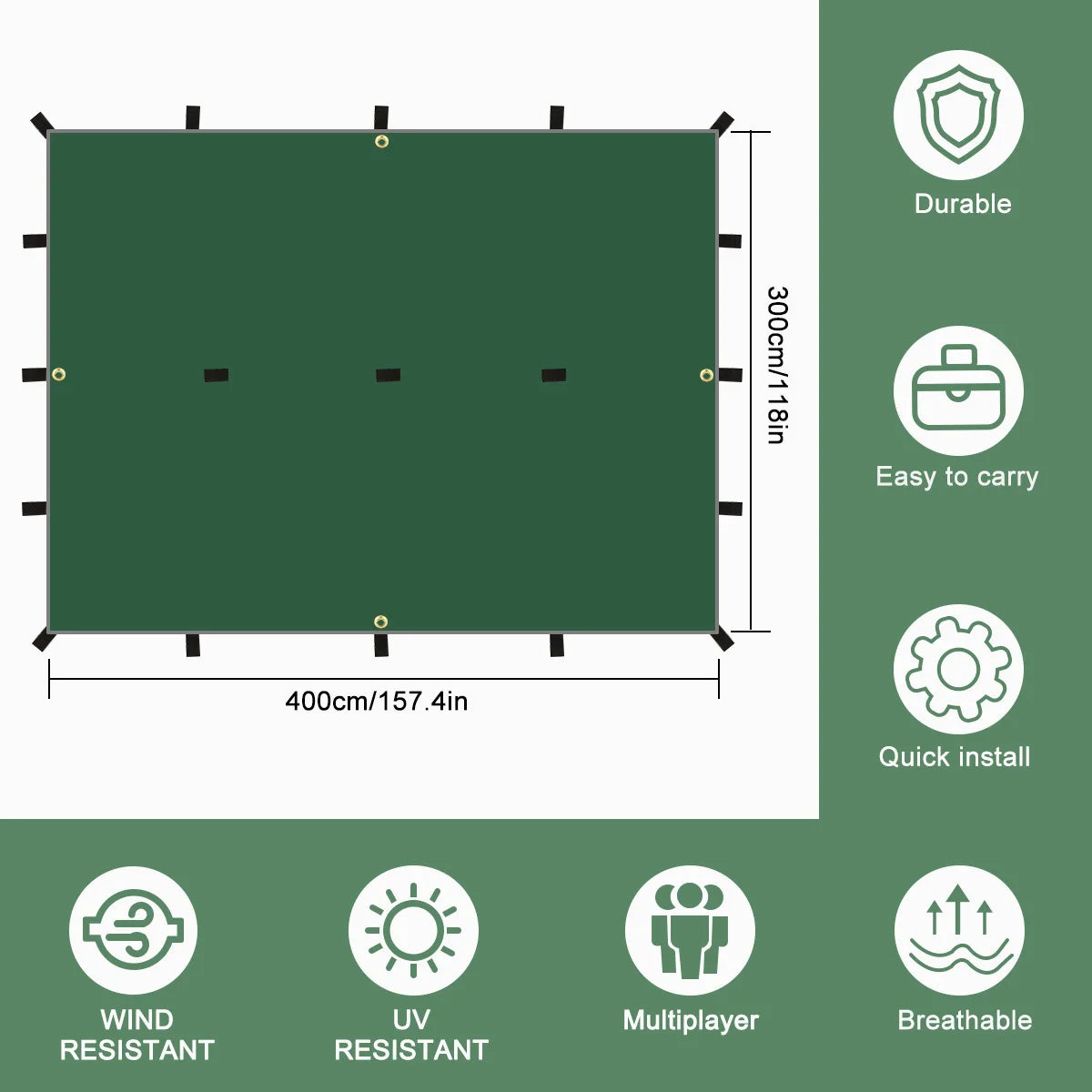 Waterproof Tarp with 19 Hang Points (3 different types available)