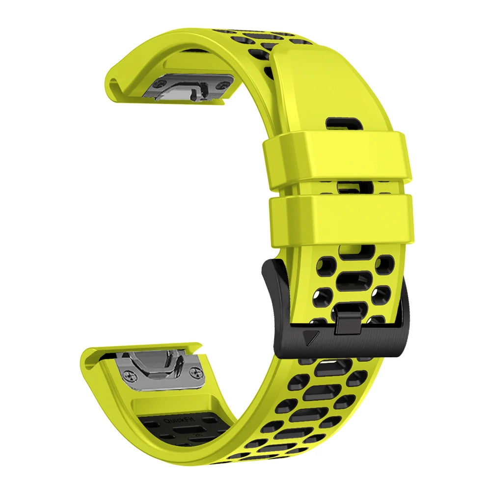 Quickfit Silicone Watch Band for a Range of Garmin Watches (22mm) (See list of models in the description)