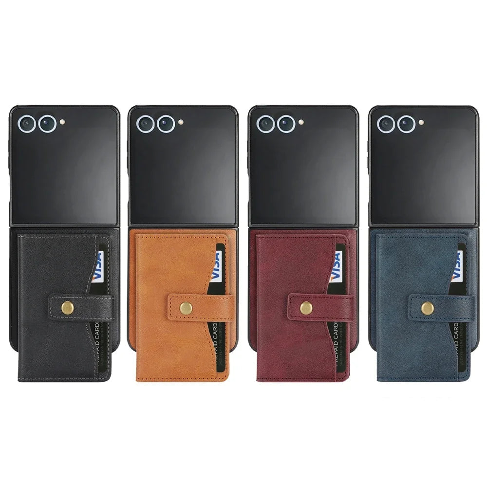Magnetic Wallet Leather Case for the Samsung Galaxy Z Flip7 (4 colours available)