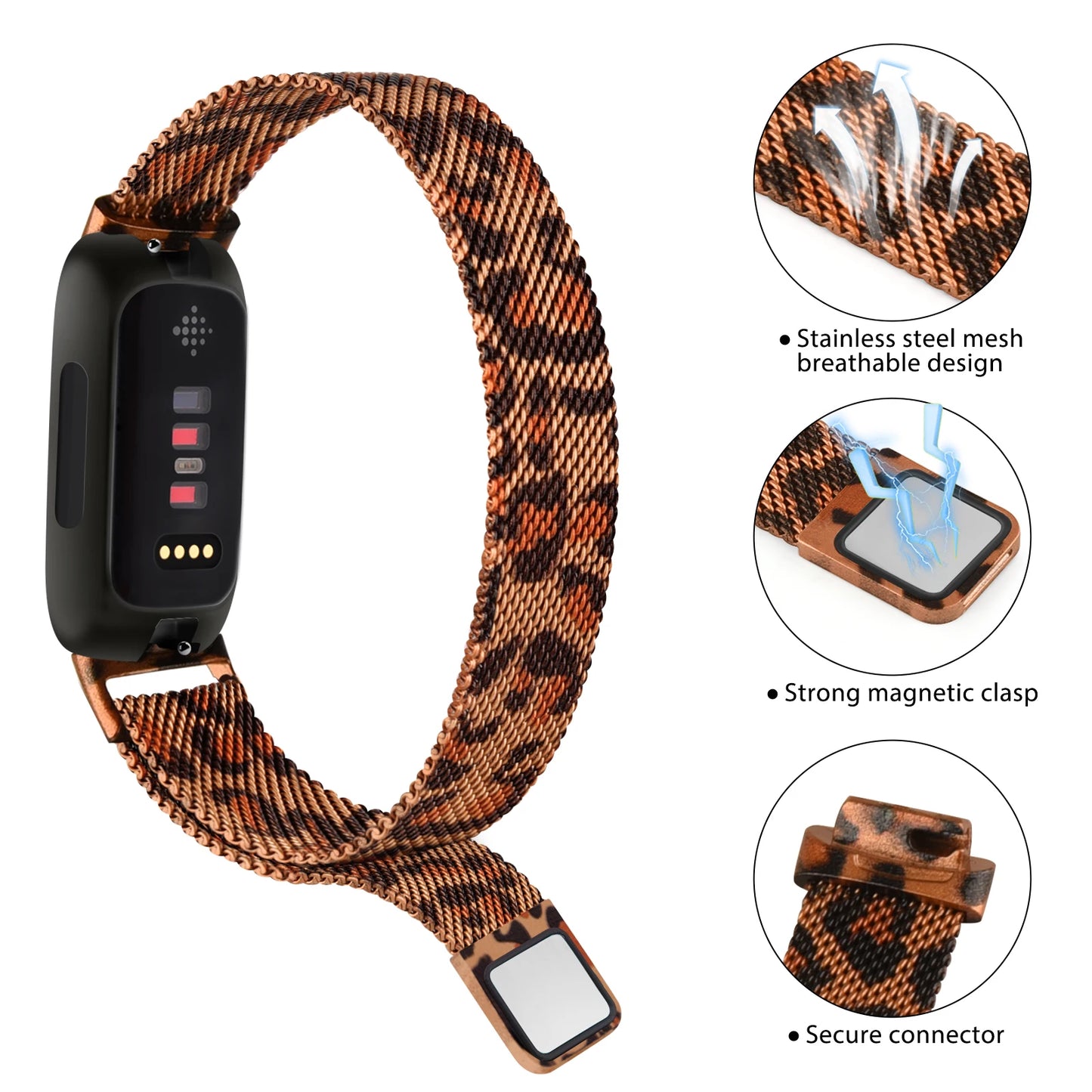 Magnetic Stainless-Steel Strap for the Fitbit Inspire 3 (10 colours available)