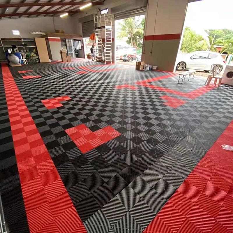 Vented Plastic Garage Floor Tile