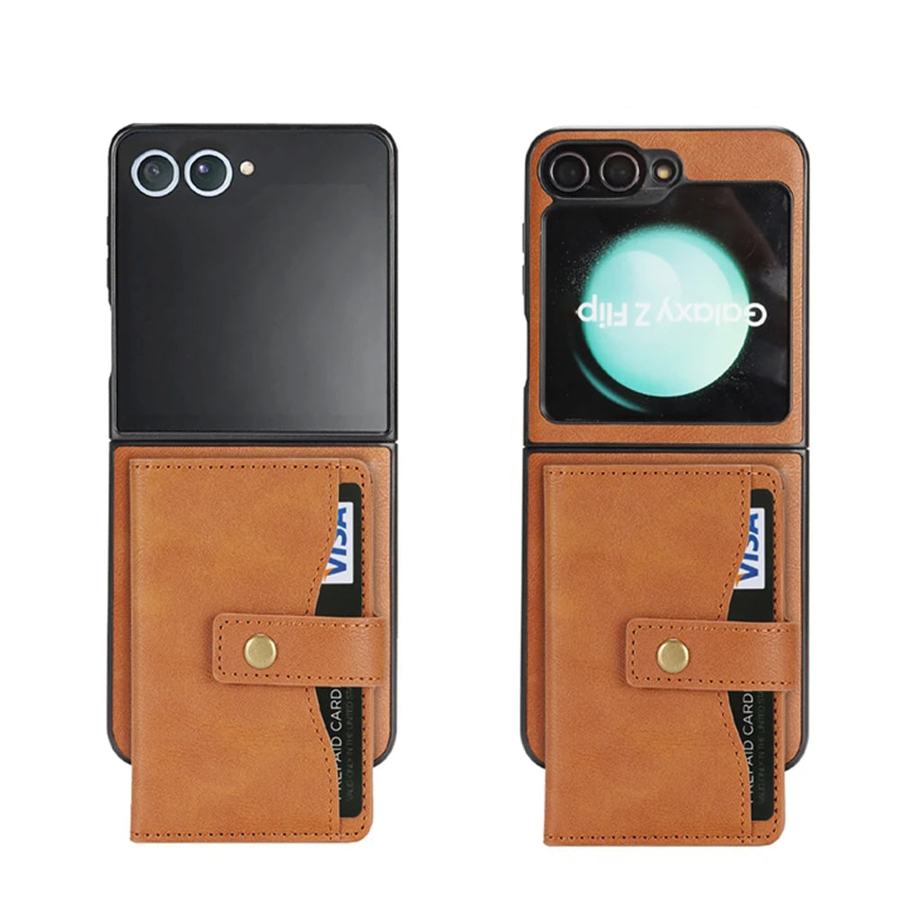 Magnetic Wallet Leather Case for the Samsung Galaxy Z Flip7 (4 colours available)