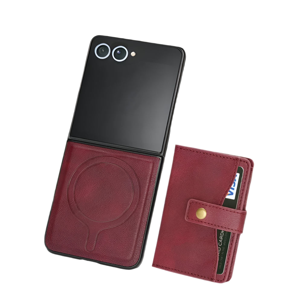 Magnetic Wallet Leather Case for the Samsung Galaxy Z Flip7 (4 colours available)