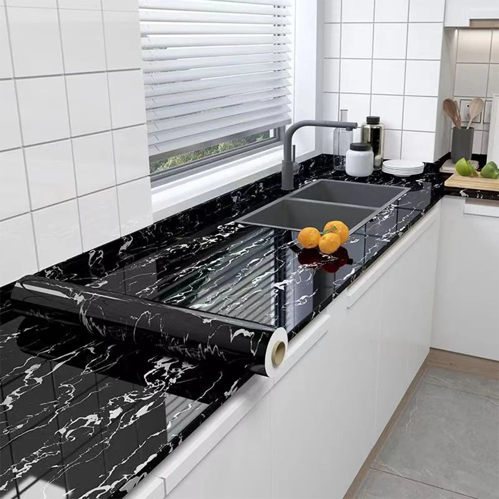 Vinyl Marble Wallpaper – Waterproof (8 designs available)