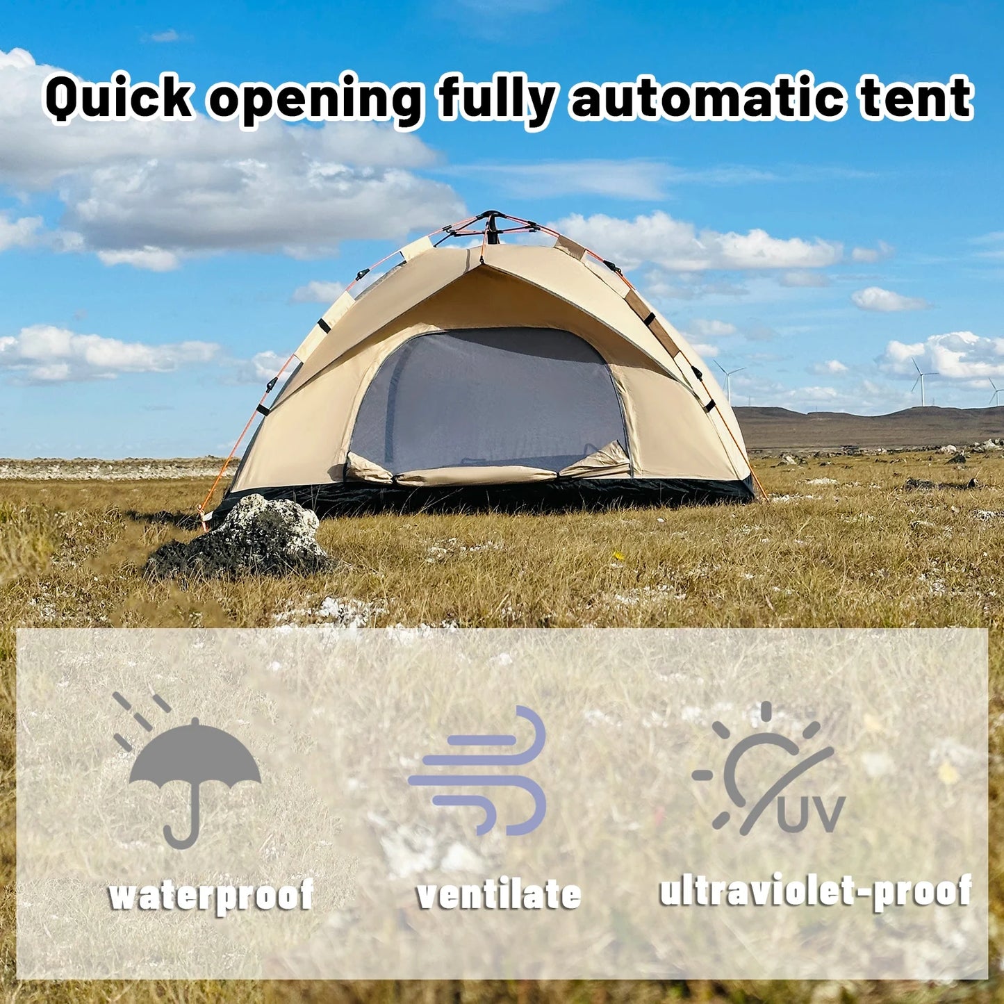 Automatic Quick-Open Camping Tent (2 sizes available)