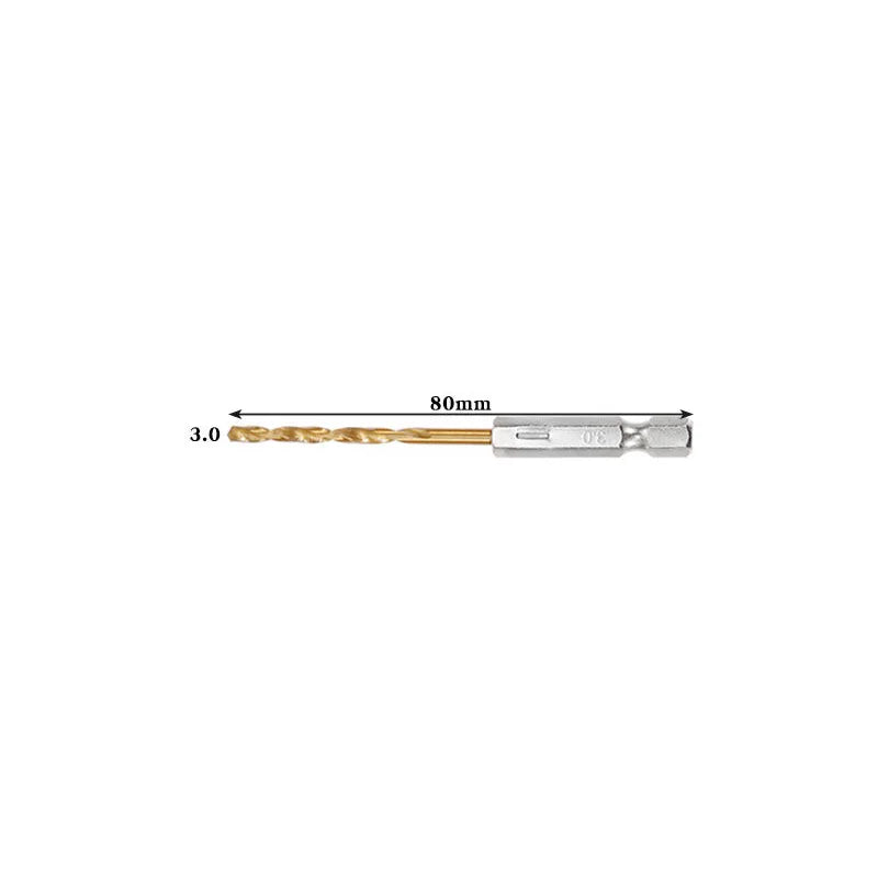 Titanium Twist Drill Bit Set – Hex Shank 1.5–6.5mm (available in single piece & all in one pack)