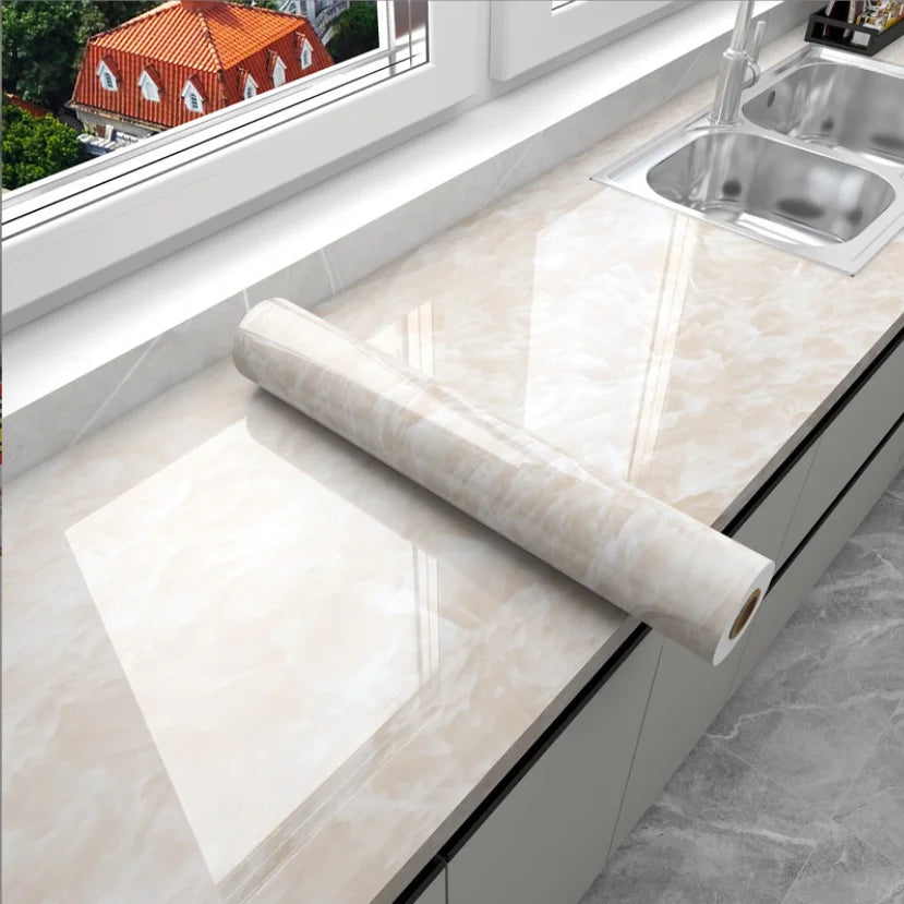 Vinyl Marble Wallpaper – Waterproof (8 designs available)